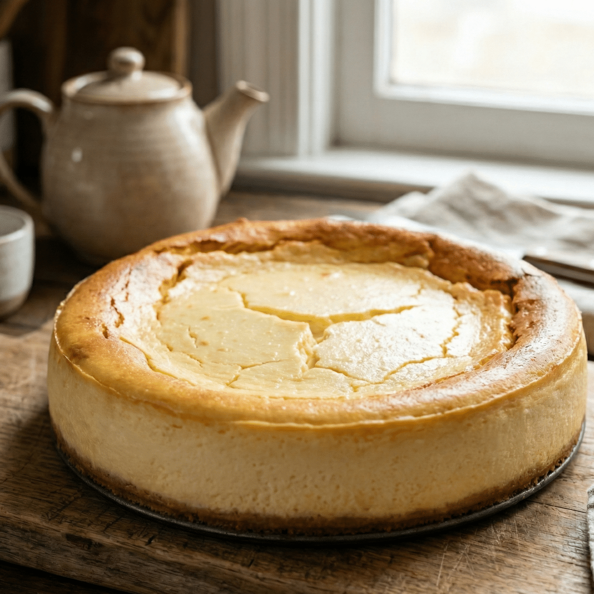 עוגת גבינה עם סדקים