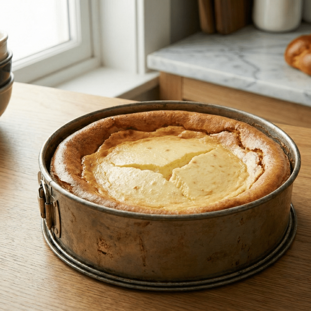 עוגת גבינה צנחה