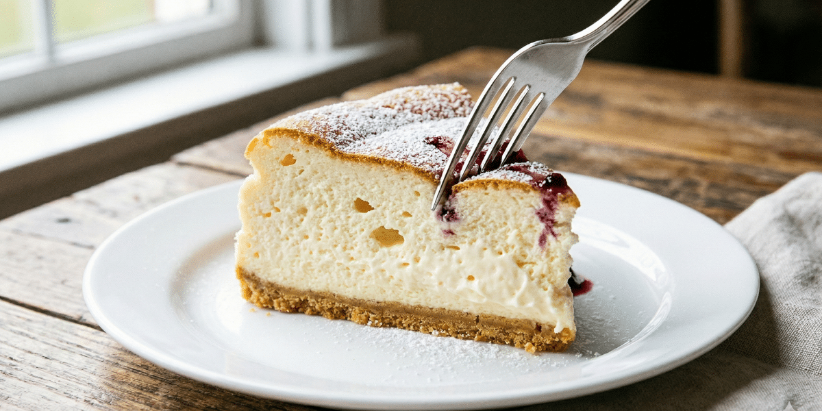 פרוסת עוגת גבינה