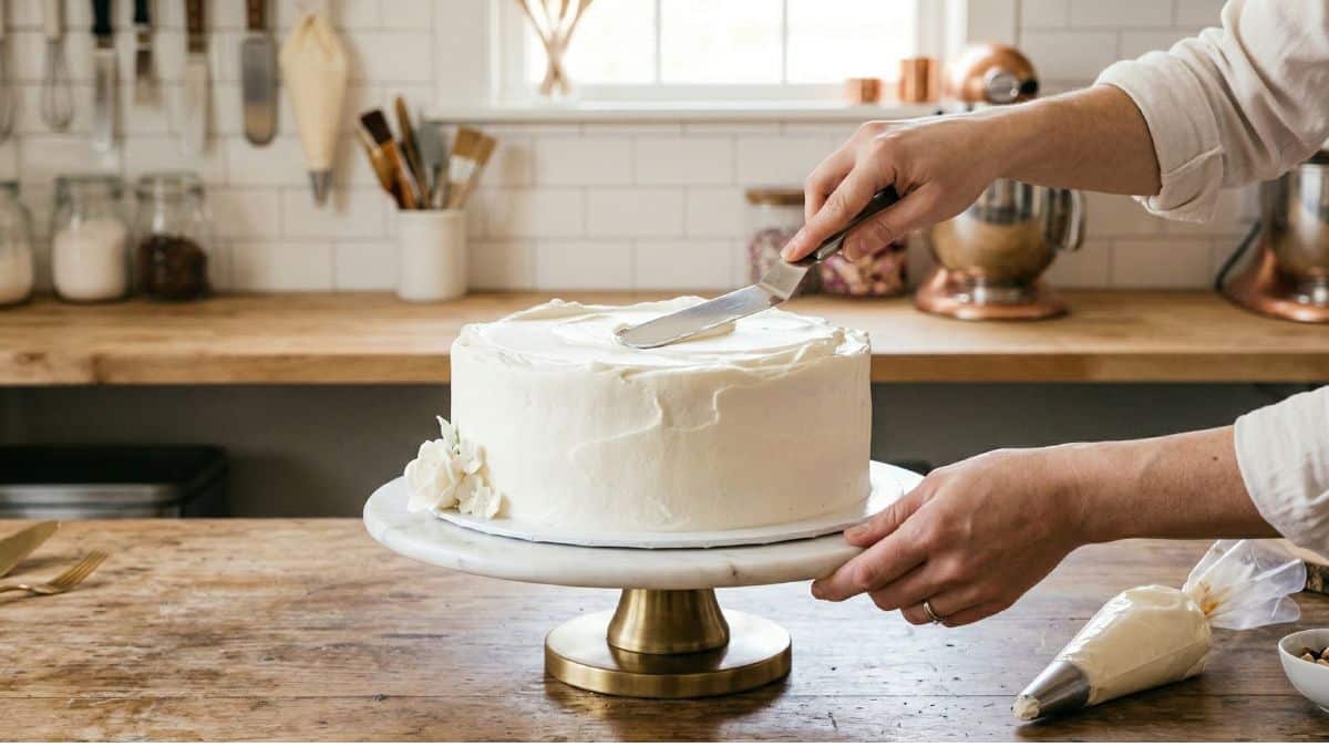 עיטוף עוגה בקצפת גלידן למרקם חלק ונקי