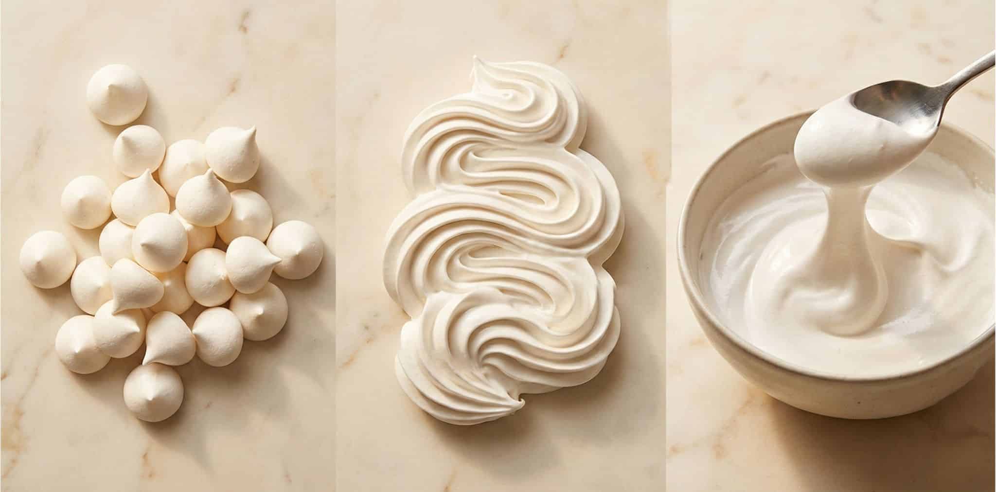 סוגי מרנג - צרפתי שוויצרי ואיטלקי זה לצד זה