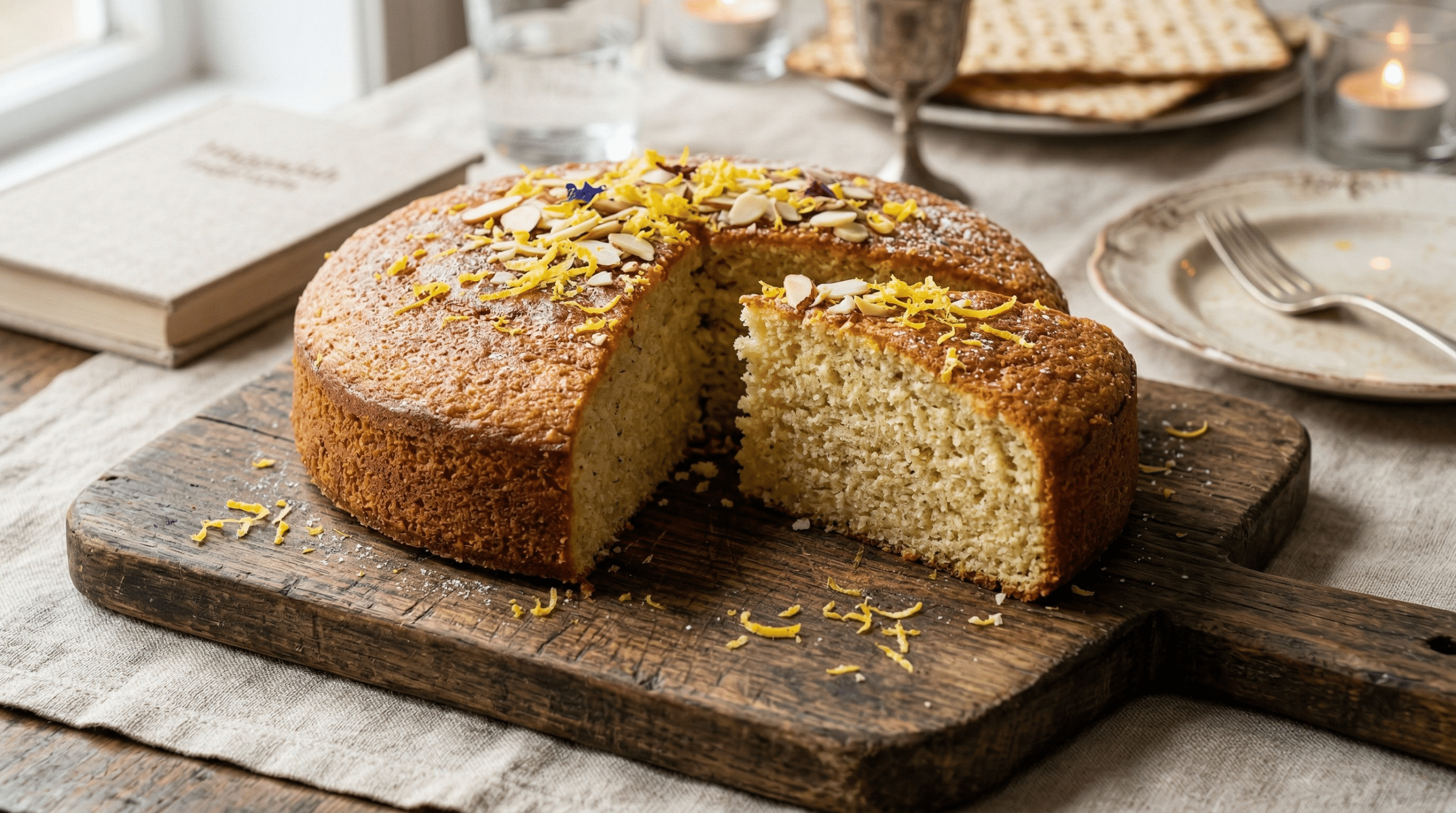 עוגת פסח עם קמח שקדים ורסק תפוחים