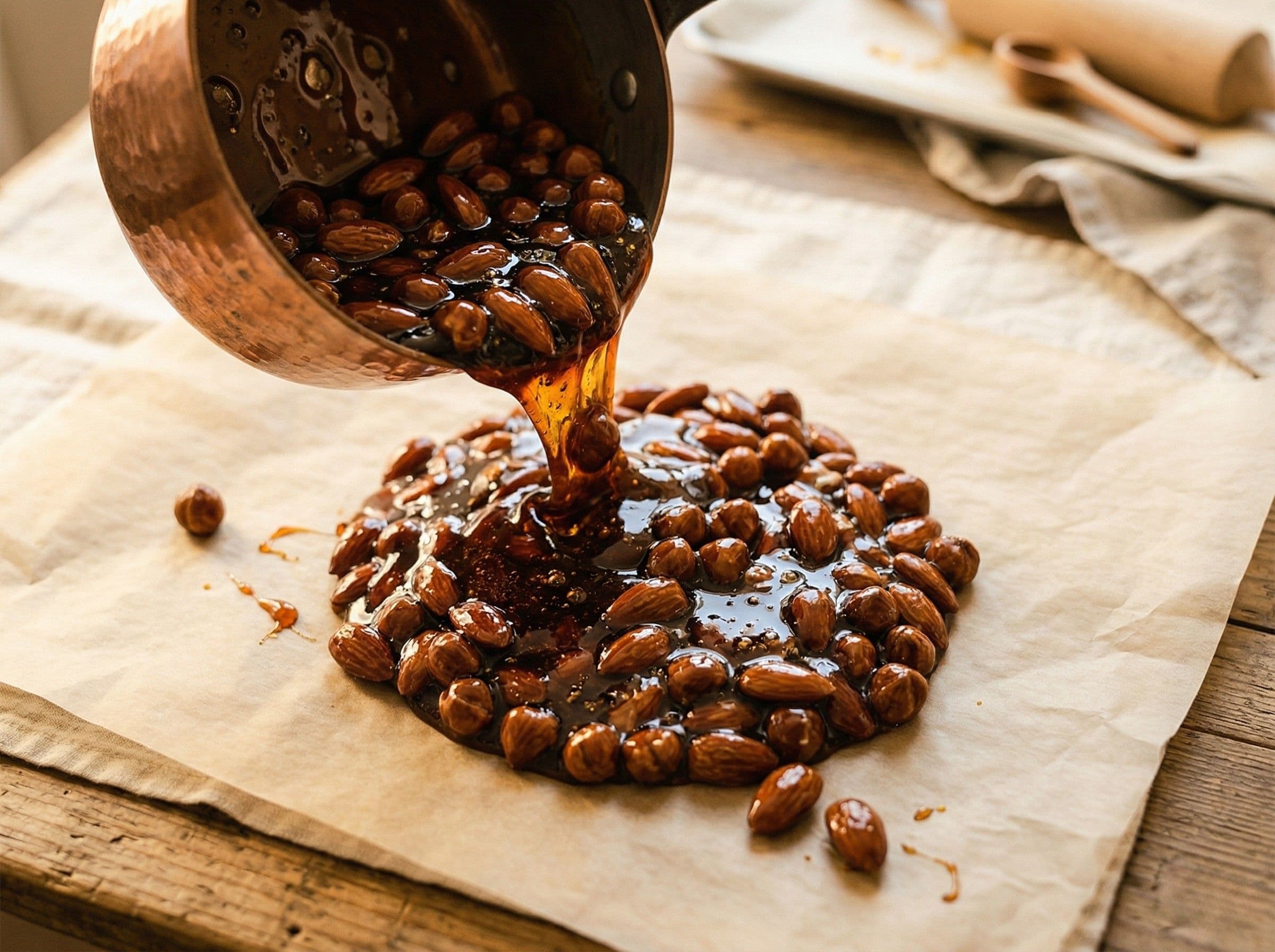 מחית פרלינה – אגוזים קרמליים טחונים