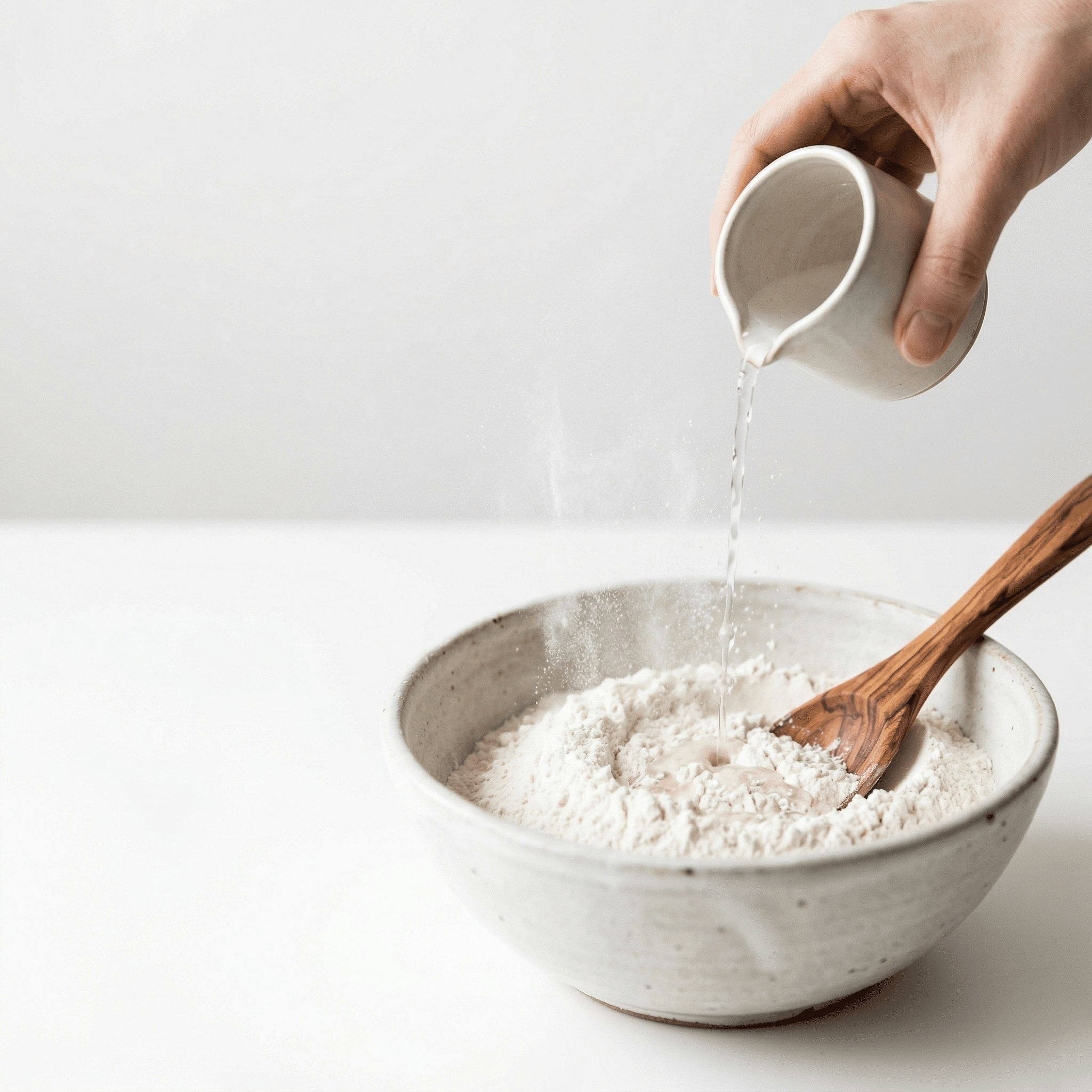 קמח ובצק חלות בקערה